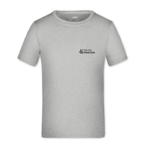 Grmeleret polyester T-shirt til brn med korte rmer.