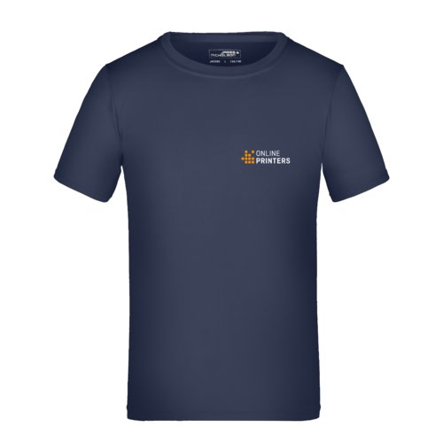 Mrkebl polyester T-shirt til brn med korte rmer.