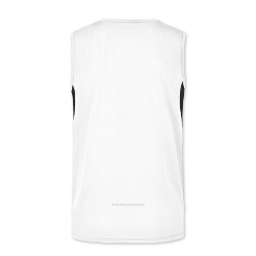 Hvid/sort polyester tanktop til mnd.