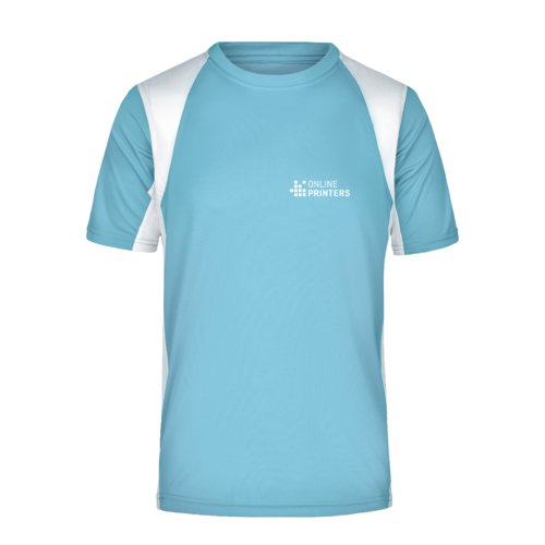 Lysebl polyester funktions t-shirt til mnd.