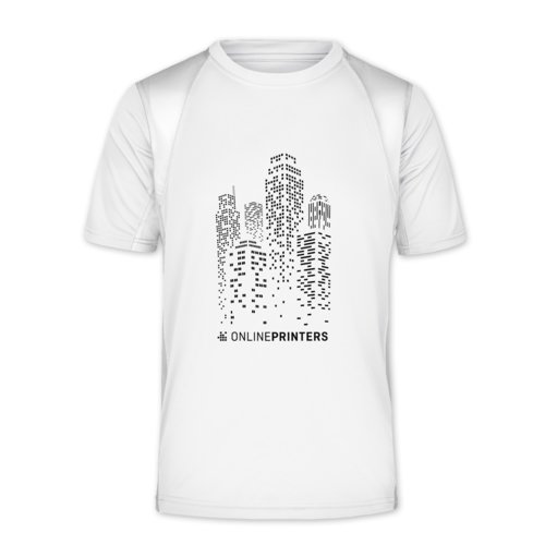 Hvid polyester funktions t-shirt til mnd.