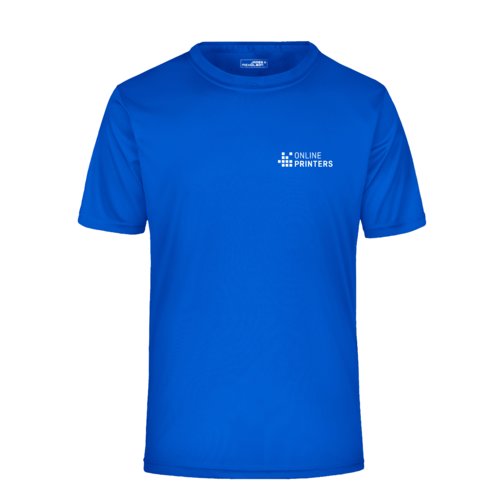 Kongebl polyester T-shirt med korte rmer.