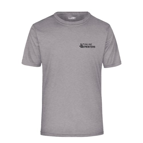 Grmeleret polyester T-shirt med korte rmer.
