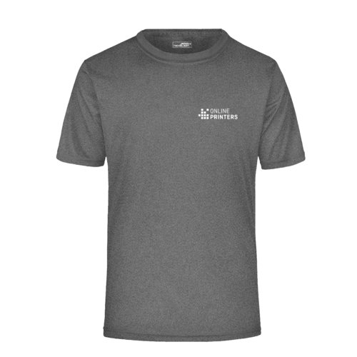 Mrkegrmeleret polyester T-shirt med korte rmer.