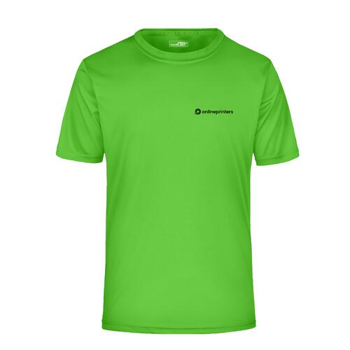 �blegr�n polyester T-shirt med korte �rmer.