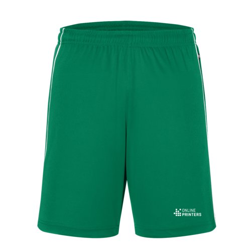Grnne teamshorts i funktionelt materiale med elastisk linning.