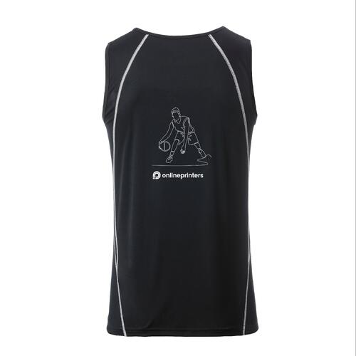 Sort og hvid polyester sportstop til m�nd.