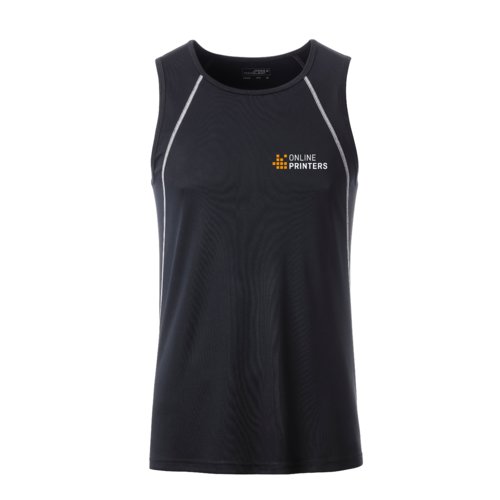 Mrk sports tanktop til mnd lavet af funktionelt materiale.