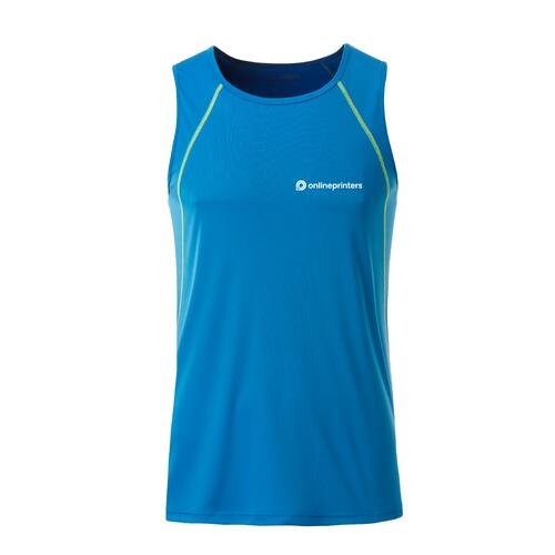 Bl� og neongul polyester tanktop til m�nd.