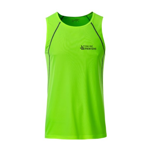 Neongrn polyester sportstop til mnd.