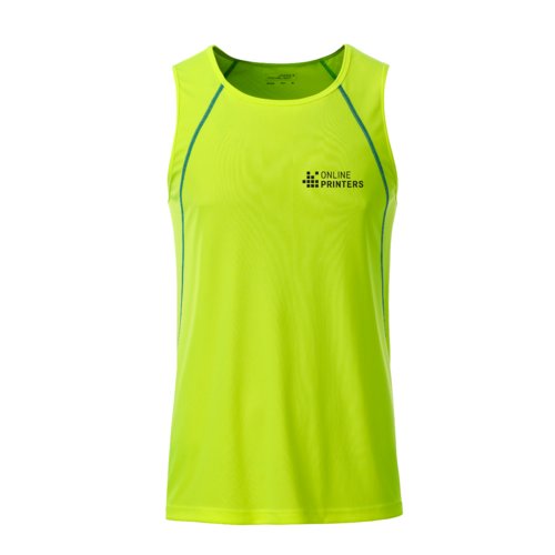 Neongul polyester tanktop til mnd.