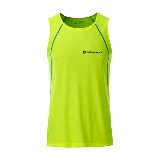 Neongul polyester tanktop til m�nd.