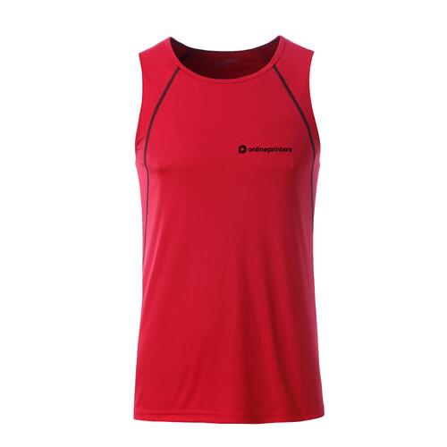 R�d polyester tanktop til m�nd.