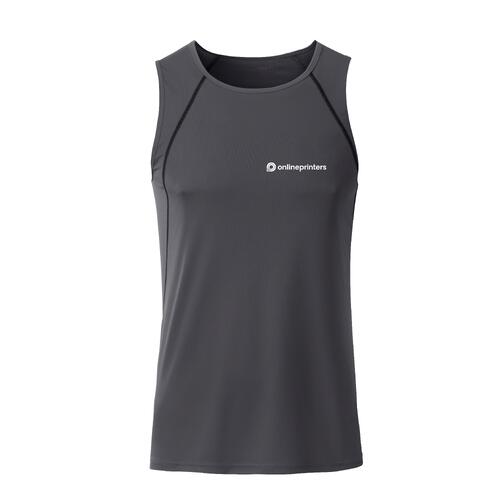M�rkegr� polyester sportstop til m�nd.
