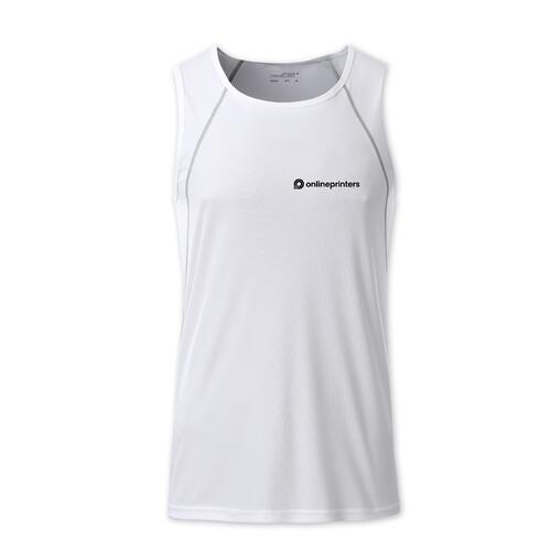 Hvid polyester tanktop til m�nd.