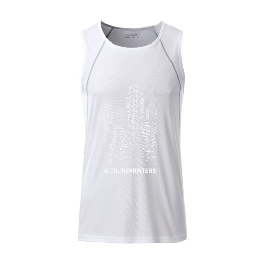 Hvid polyester tanktop til mnd.