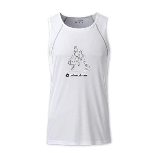 Hvid polyester tanktop til m�nd.