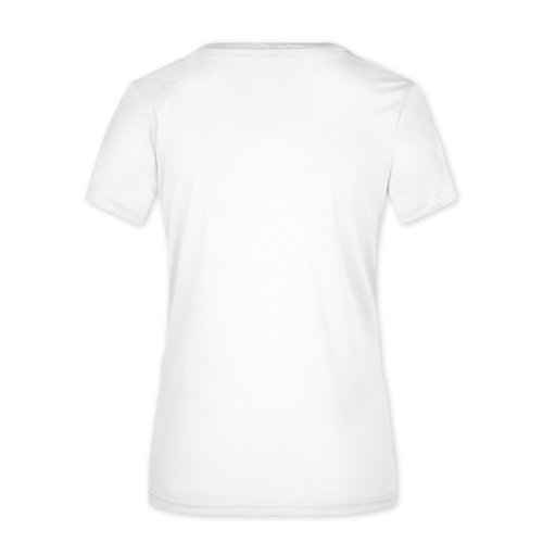 Hvid polyester T-shirt til damer med korte rmer.