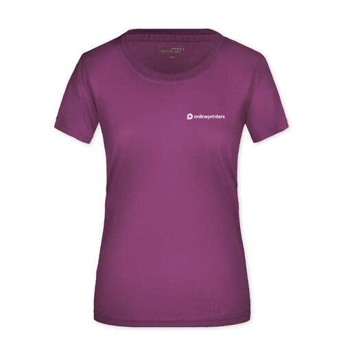 Violet polyester T-shirt til damer.