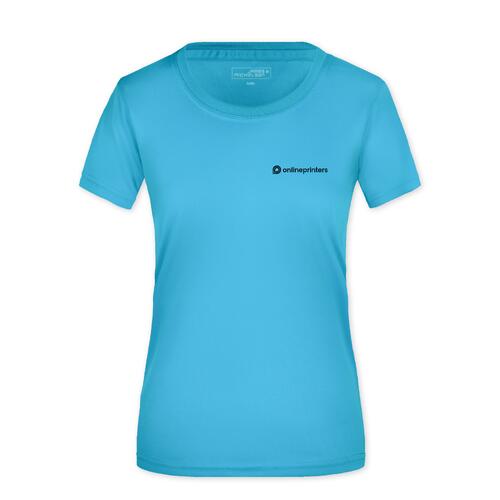 Turkis polyester T-shirt til damer, �ndbar.