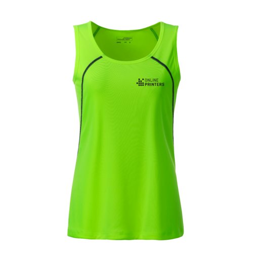 Neongrn polyester tanktop til damer.