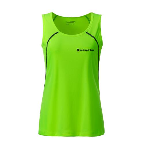 Neongr�n polyester tanktop til damer.