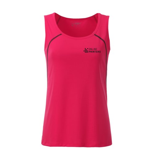 Neon pink/gr polyester tanktop til damer.