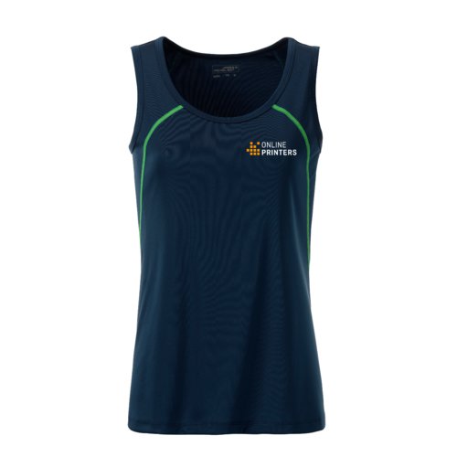Marinebl polyester tanktop til damer.