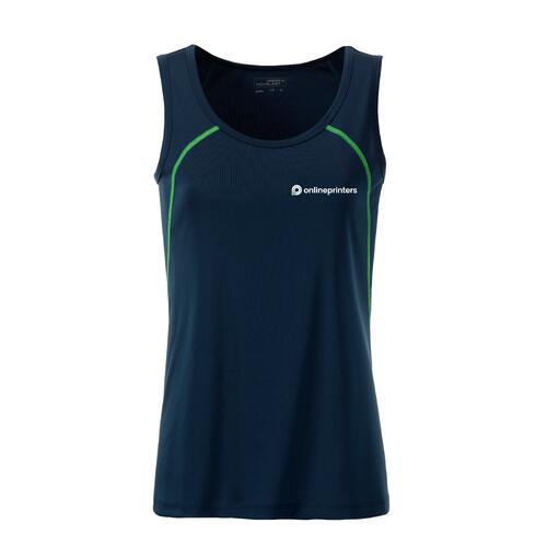 Marinebl� polyester tanktop til damer.