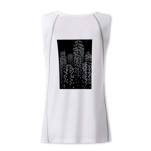 Hvid polyester tanktop til damer med et sporty snit.