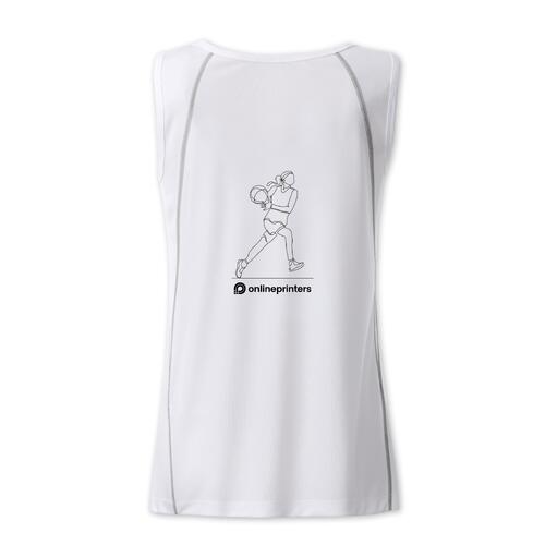 Hvid polyester tanktop til damer med et sporty snit.