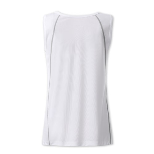 Hvid polyester tanktop til damer med sporty snit.