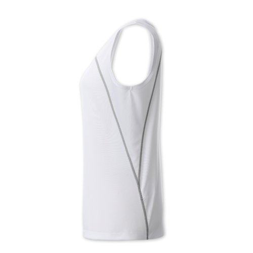 Hvid polyester tanktop til damer med sporty snit.