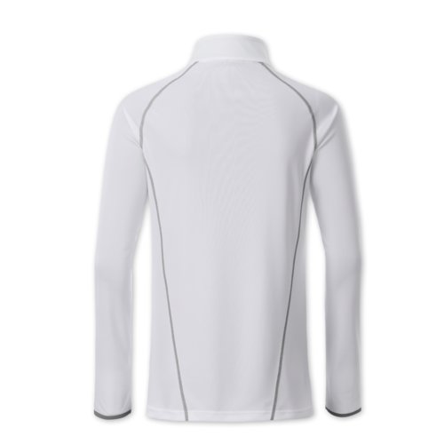 Hvid polyester langrmet trje til damer.