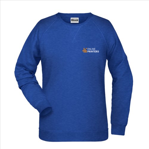 Blmeleret sweatshirt til damer i bomuld og polyester.