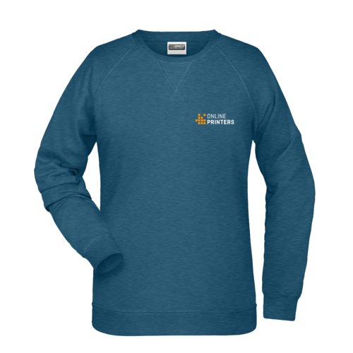 Petrolmeleret bomulds-polyester sweatshirt til damer.
