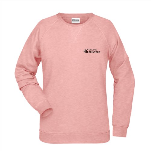Rosameleret dame sweatshirt i bomulds-polyesterblanding.