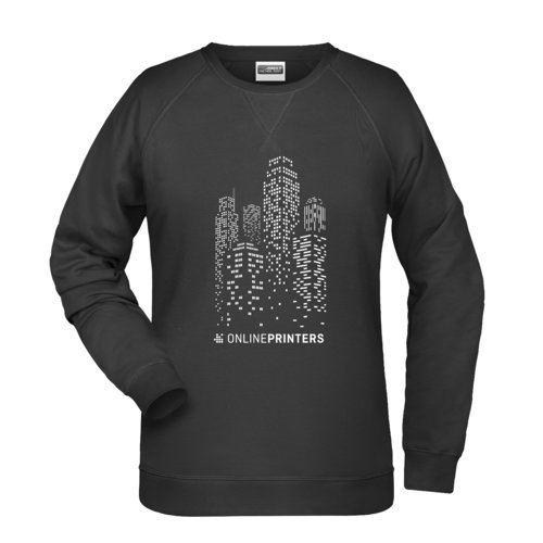 Sort bomuld-polyester sweatshirt til damer.