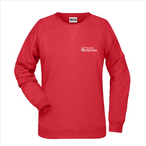Rd bomulds-polyester sweatshirt til damer.