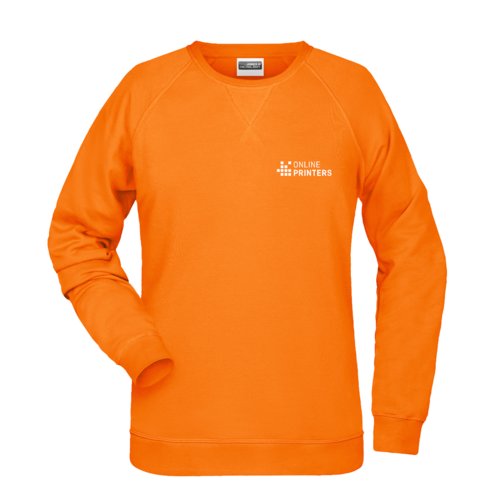 Orange bomuld-polyester sweatshirt til damer.