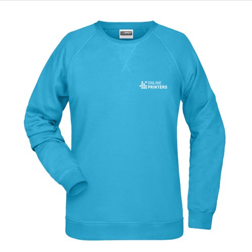 Turkis bomuldsblanding sweatshirt til damer.