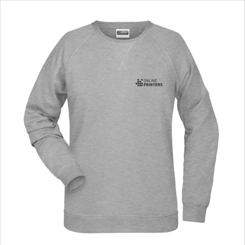 Grmeleret dame sweatshirt i bomuldsblanding med lange rmer.