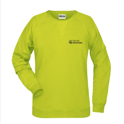 Neongul dame sweatshirt i bomuld og polyester.