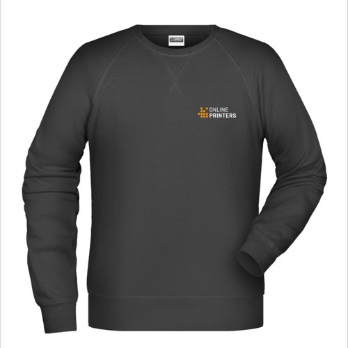 Sort bomuld-polyester sweatshirt til mnd med lange rmer.