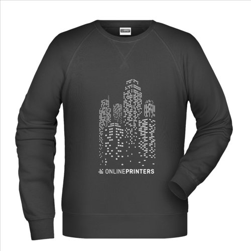 Sort bomuldsblanding sweatshirt til mnd med lange rmer.
