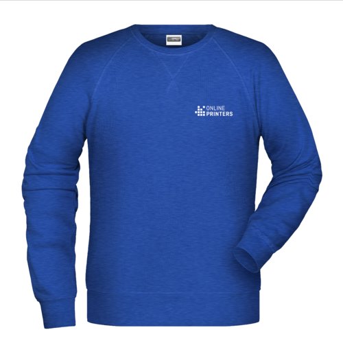 Blmeleret sweatshirt i bomuld og polyester til herre.