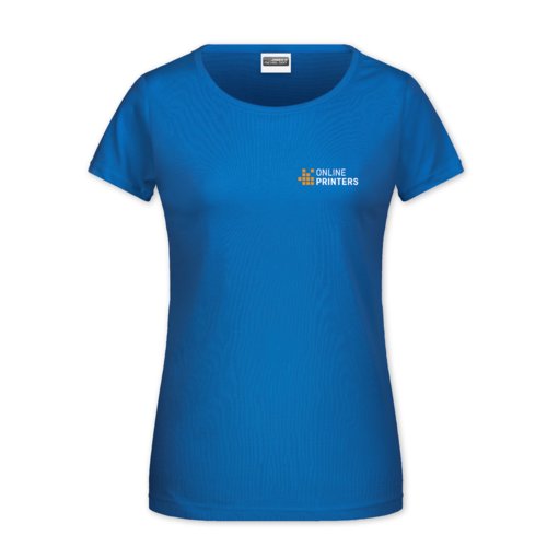 Kongebl bomulds T-shirt til damer med korte rmer.