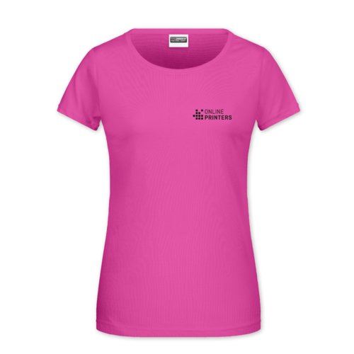 Pink bomulds T-shirt til damer med korte rmer.