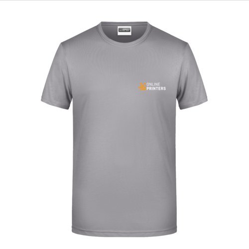 Lysegr bomulds T-shirt til mnd med korte rmer.