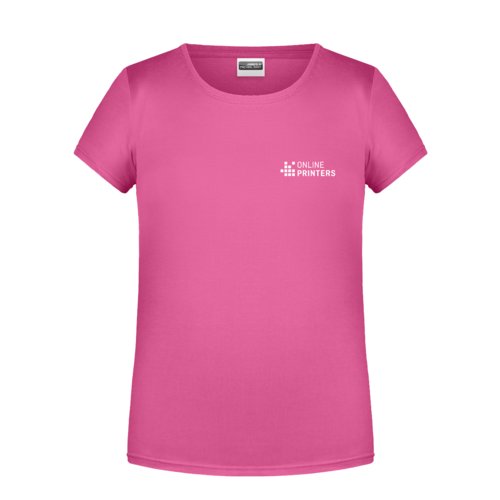 Pink bomulds T-shirt til piger med korte rmer.